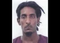 Mugshot of Yannick ‘Tiny’ Gustave, the St Lucian fugitive extradited to Martinique on robbery charges