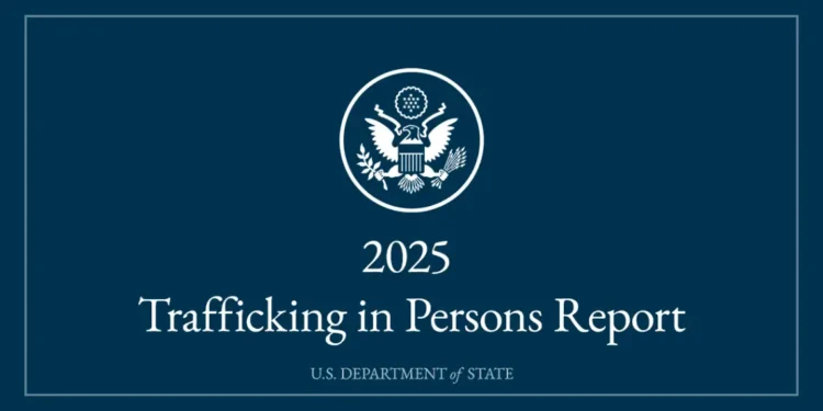 2025 U.S. State Department Trafficking in Persons Report cover highlighting human trafficking in St Lucia downgrade to Tier 2 Watch List.