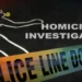 Homicide investigation police line after fatal shooting in Morne Serpent