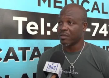 Police Welfare Association president Cameron Laure speaks on camera as the PWA raises concern over unpaid insurance and delayed benefits.