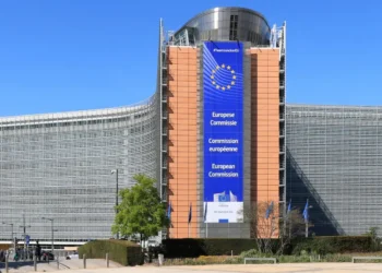EU visa suspension threat highlighted at the European Commission headquarters in Brussels