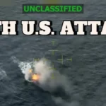 Video frame showing U.S. attack on suspected drug boat during the 29th maritime interdiction operation