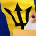Thorne urges Mottley to delay Feb 11 general election as a ballot is placed into a box against the Barbados flag