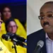 Split image shows two Caribbean political leaders speaking at separate events as Gaston Browne defends Caricom stance amid regional tensions.