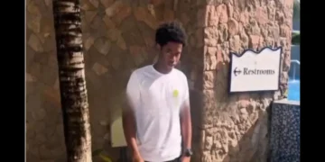 Young male standing near a public facility in Castries, linked to the investigation as St Lucia records first homicide of 2026.