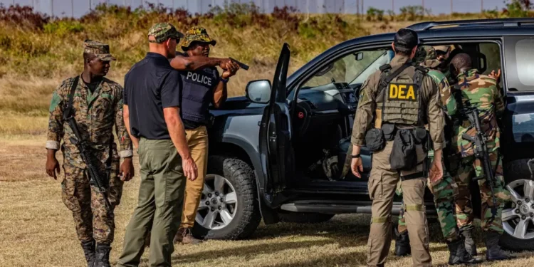 US embassy backed operation illustrated by DEA special agents conducting detainee techniques training during TRADEWINDS 24