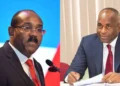 US asylum agreements discussed by Dominica Prime Minister Roosevelt Skerrit and Antigua Prime Minister Gaston Browne in official file photos