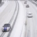 Ice-covered highway as a massive winter storm approaches parts of the United States