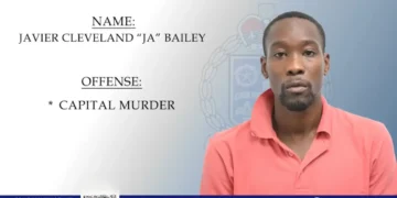 Police photo release of Javier Cleveland Bailey, a Jamaican national charged with capital murder