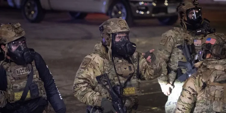 Federal agents during Minnesota shooting enforcement operation in Minneapolis