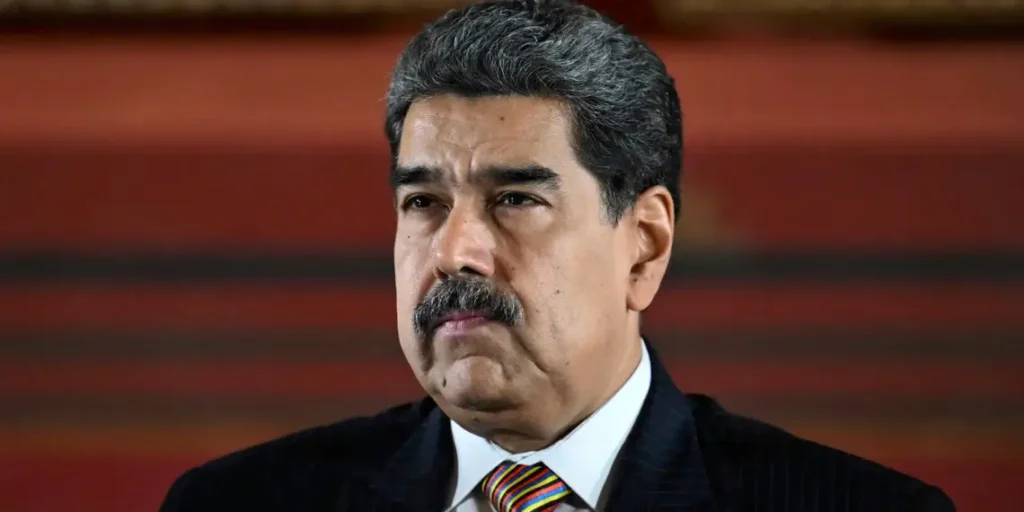 Venezuelan President Nicolás Maduro during a public address in Caracas.