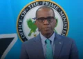 St Lucia agrees to US deportees as Prime Minister Philip J. Pierre delivers a national address with the Office of the Prime Minister seal behind him