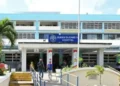 Exterior of Queen Elizabeth Hospital in Barbados where operating theatres were closed due to safety concerns