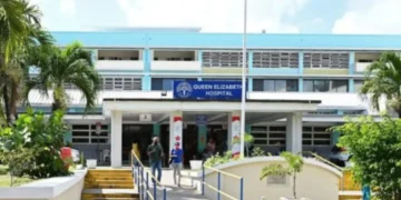 Exterior of Queen Elizabeth Hospital in Barbados where operating theatres were closed due to safety concerns