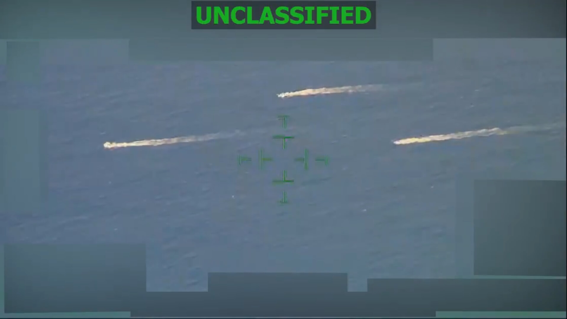 Unclassified US Southern Command aerial footage from US military strikes five suspected drug boats