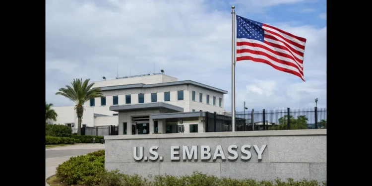 US Embassy Bridgetown building in Barbados as Cuban medical program faces scrutiny