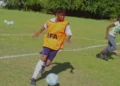 Young female footballer controls the ball during training ahead of CONCACAF Under 17 Women Qualifiers
