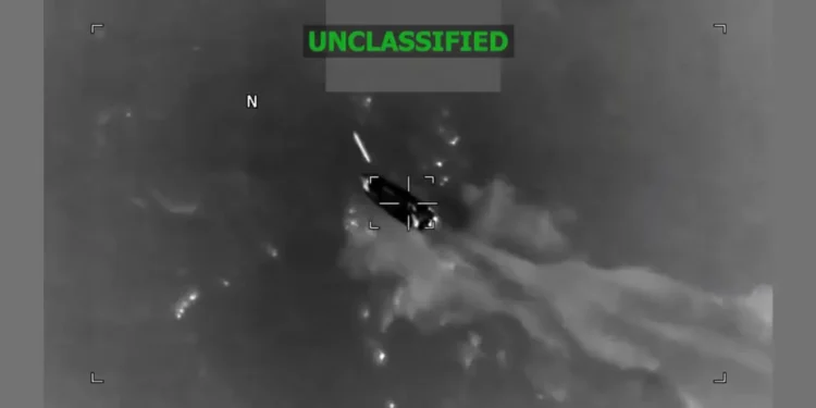 U.S. Southern Command Strike targets a vessel in Caribbean Sea operation on Feb. 13