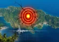 Magnitude 5.6 earthquake off Jamaica shown on island map graphic with epicenter marker.