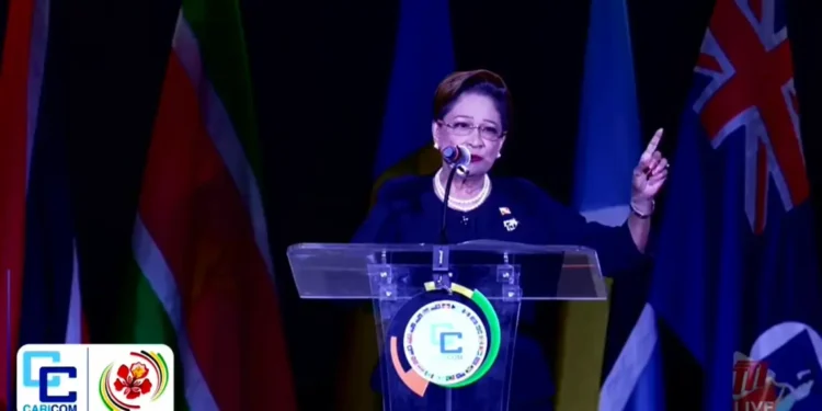 Kamla Persad-Bissessar Blasted CARICOM during her address at the CARICOM Heads of Government Meeting in St Kitts.