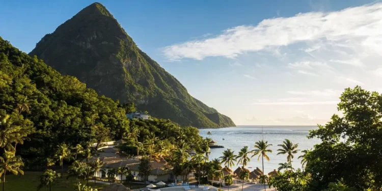 Luxury resort at the Pitons in St Lucia as St Lucia courts global MICE planners through incentive travel