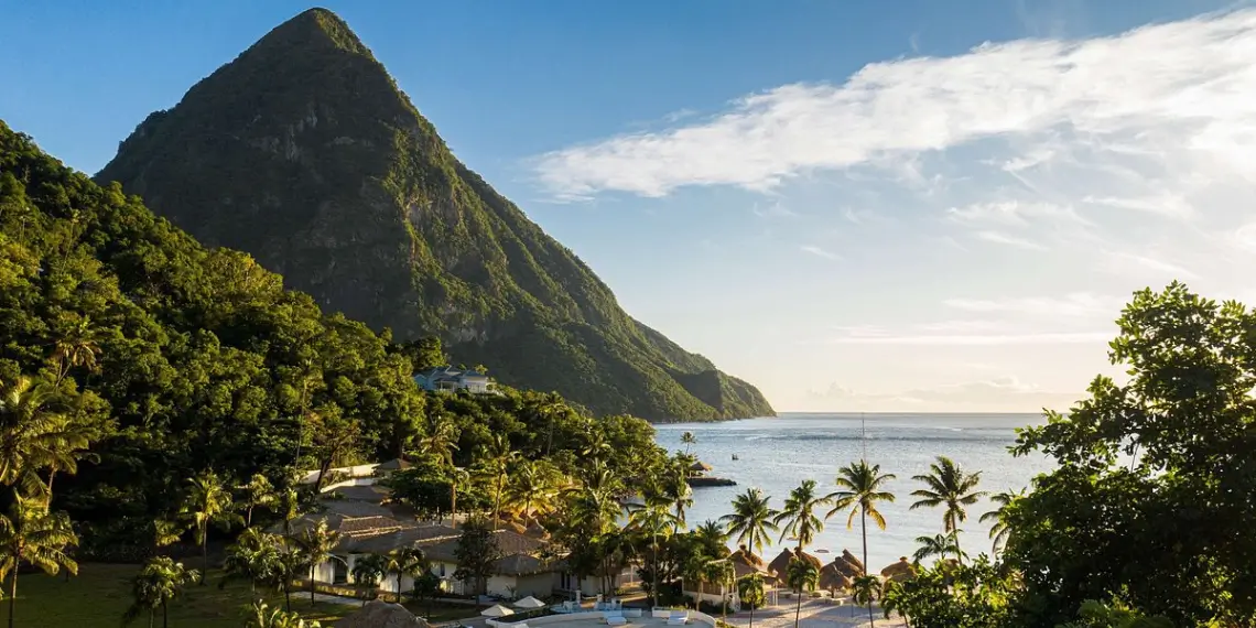 Luxury resort at the Pitons in St Lucia as St Lucia courts global MICE planners through incentive travel