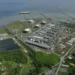 Shell Dragon gas green light, aerial view of Atlantic LNG facility at Point Fortin, Trinidad and Tobago