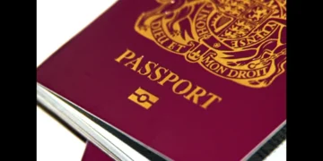 UK dual national travel rule highlighted by a UK passport cover