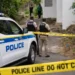 Representative image of police officers securing a scene during the Barre Du Chaussee death investigation in Castries.