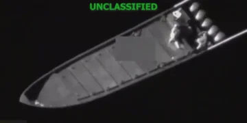 Joint Task Force Southern Spear unclassified footage shows vessel targeted in Feb. 16 strikes.
