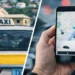 Split-frame visual for Uber Globalization in St Lucia contrasting a taxi with a phone displaying a ride-hailing map.
