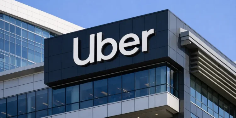 Uber headquarters building with company signage as Uber ordered to pay $8.5M following a federal jury verdict