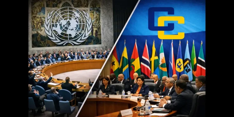 Featured image showing the UN Security Council and CARICOM leaders for “Have the UN and CARICOM Become Irrelevant.