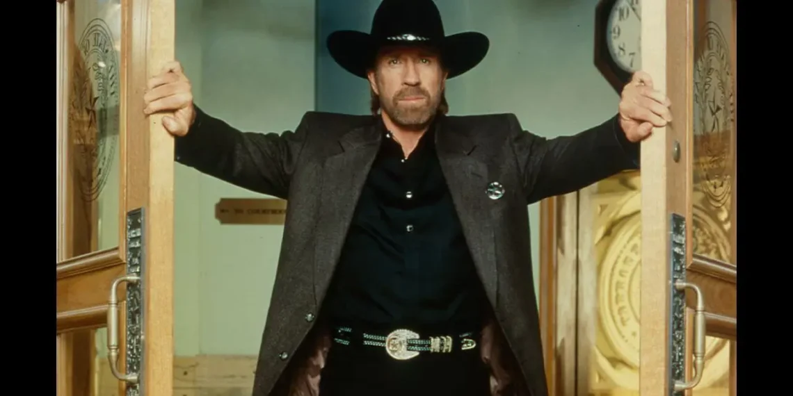 Chuck Norris dies at 86 as the Walker, Texas Ranger star appears in a doorway wearing a black cowboy hat