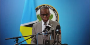 Philip J Pierre speaking about the St Lucia CIP Programme after the UK visa decision