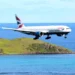 British Airways Expands St Lucia Flights as a British Airways aircraft approaches the island over the Caribbean Sea