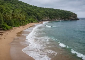 Aerial view of Canelles Beach in Micoud after a body discovered on Canelles Beach triggered a police investigation