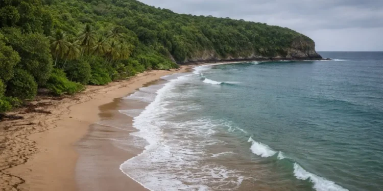 Aerial view of Canelles Beach in Micoud after a body discovered on Canelles Beach triggered a police investigation