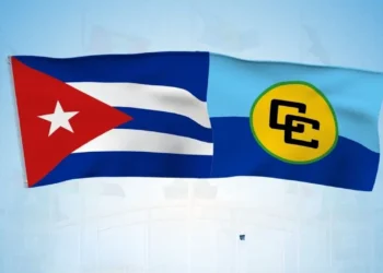 CARICOM aid to Cuba illustrated by CARICOM and Cuba flags