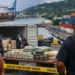 Illustrative image of a Port Castries drug bust involving cargo inspection and seized narcotics