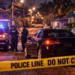 Illustrative image of a Bois Patat shooting scene with police and a vehicle on a residential street in St Lucia.