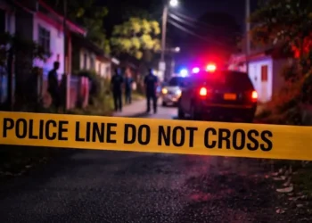 Illustrative police scene after Morne Du Don shooting left woman hospitalized