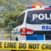 Illustrative police vehicle at a cordoned scene following the Bexon double homicide in St Lucia