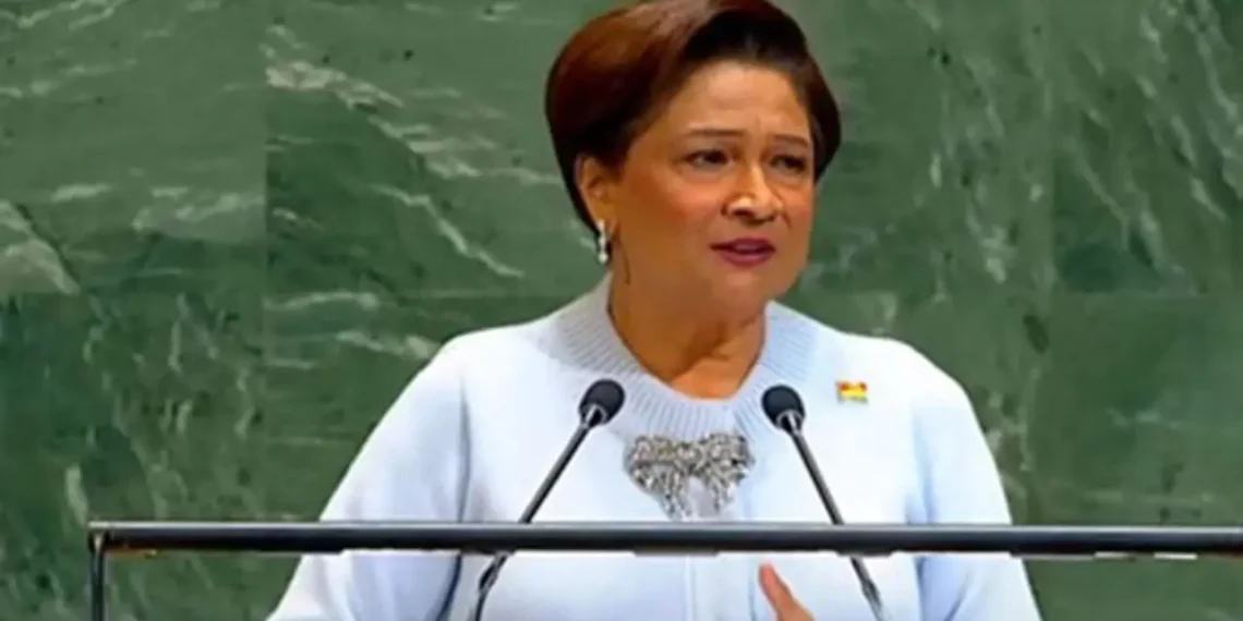 Kamla Persad-Bissessar leadership highlighted during an official address in Trinidad and Tobago
