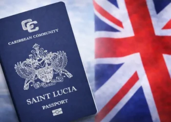 St Lucia passport and UK flag as UK imposes visit visas on St Lucia