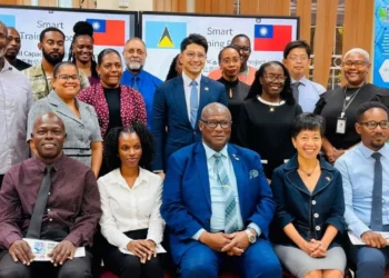 Taiwan Digital Initiative training participants in St Lucia with officials and instructors
