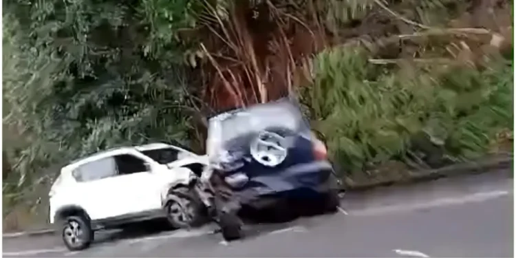 Damaged vehicles after the Choc Highway crash in Castries that led to a dangerous driving charge