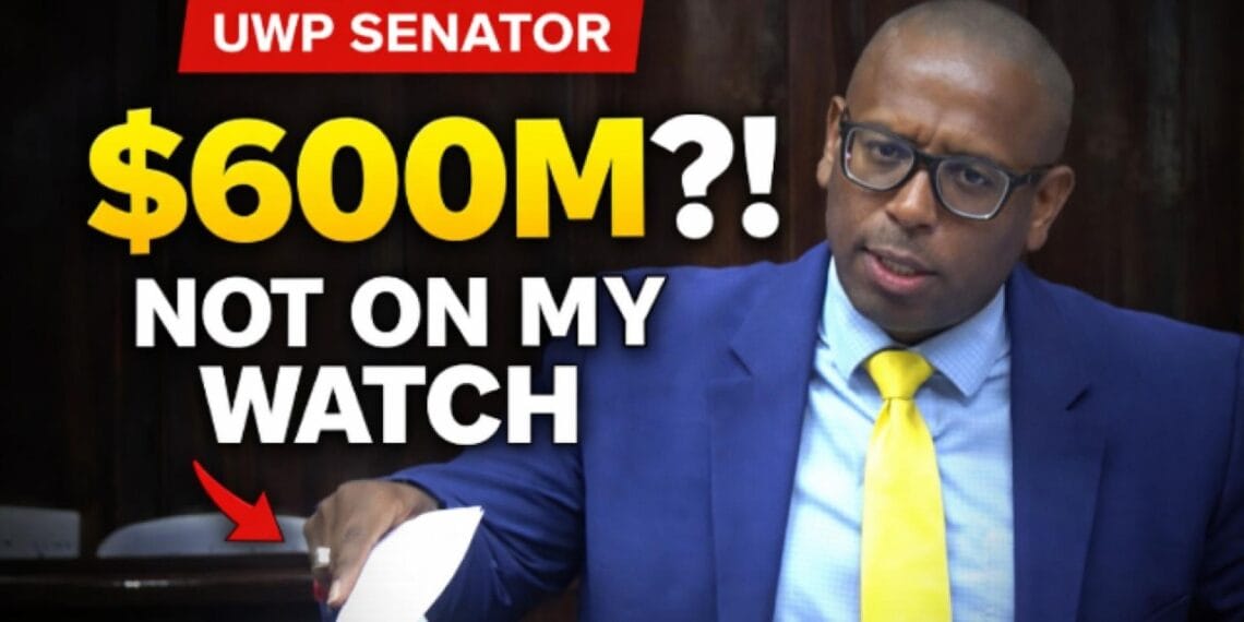 UWP Senator Tommy Descartes during Senate debate on $600M borrowing