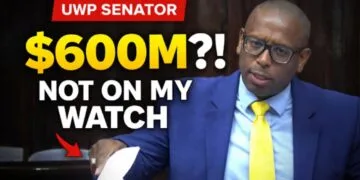 UWP Senator Tommy Descartes during Senate debate on $600M borrowing