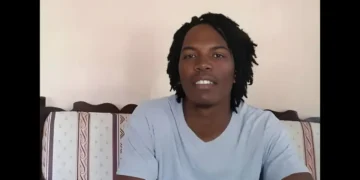 Jason Francis pictured following the Vieux Fort stabbing